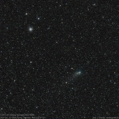 C2013 A1 (Siding Spring) & southern globular cluster NGC 6584 (Telescopium) _ 20 09 2014 _ José J. Chambó.jpg