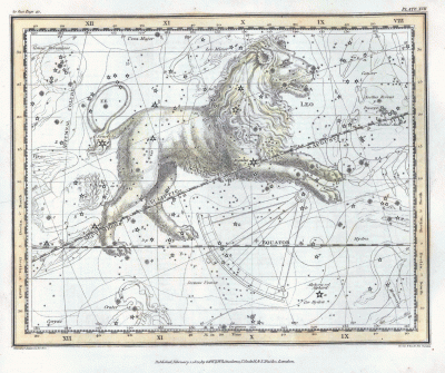 Созвездие Лев (Leo, Lion, Leonis) _ Celestial Atlas _ Jamieson _ 1822 _ 1.gif