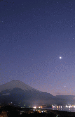 Venus & Jupiter + Mt. Fuji _ 15 03 2023 _ Yamanaka Lake _ 1.gif