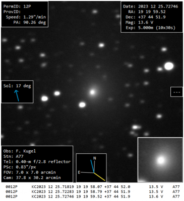 Outburst ↑ _ №10 _ 12P Pons-Brooks (P1812 O1, P1883 R1, P1953 M1) & 12P-A = A fragment _ 17 14 UT _ 25 12 2023 _ François Kugel (А77) _ 1.png