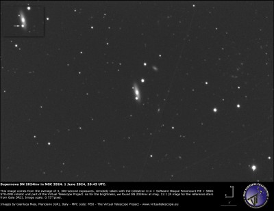 ☆ 12.1m. _SN 2024inv = ZTF24aamtvxb _Type Ia (zhost=0.004483) _NGC 3524 (UGC 6158) _lenticular galaxy (S0↗a) _mV 12.6, mB 13.5, mA -18.62, m(sb)² 12.2_Ø 1.6' × 0.5' (29 × 9 Kly)_pa 14°_d⊕ (ly) 57 ± 4 × 10⁶_Leo_01 06 2024_1.jpg