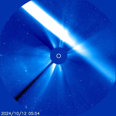 ☄ _ C2023 A3 (Tsuchinshan-ATLAS) → 07 - 11 10 2024 → LASCO C3 _ SOHO transit + Mercury + coronal mass ejection (CME) _ 12 10 2024 _ 1.jpg