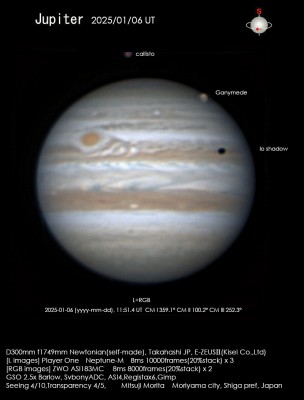 Jupiter & 2 Galilean moons → Ganymede (Jupiter III) + Callisto (Jupiter IV) + Io (Jupiter I) shadow _ 06 01 2025 _1.jpg